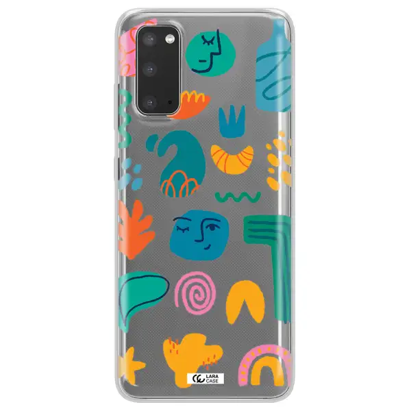 a collection of colorful shapes Samsung S20 Clear TPU Case