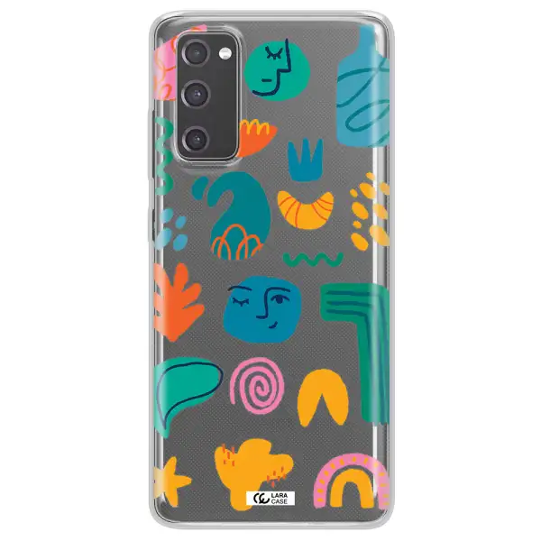 a collection of colorful shapes Samsung S20 Fe Clear TPU Case
