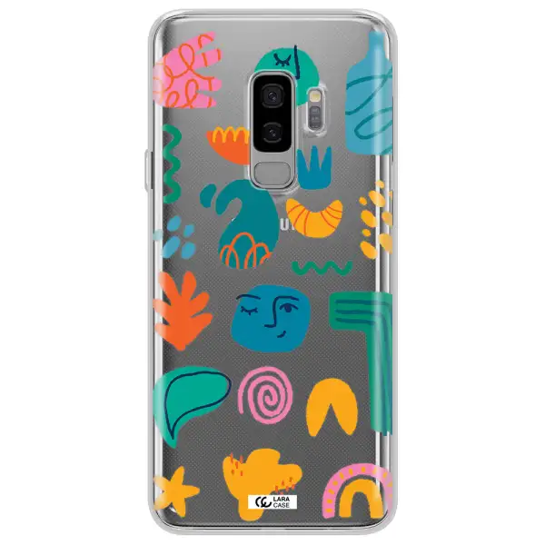 a collection of colorful shapes Samsung S9 Plus Clear TPU Case