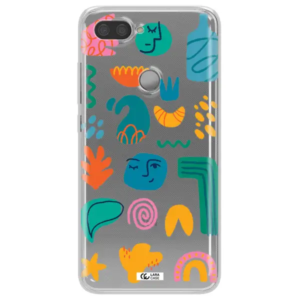 a collection of colorful shapes Xiaomi Mi 8 Lite Clear TPU Case