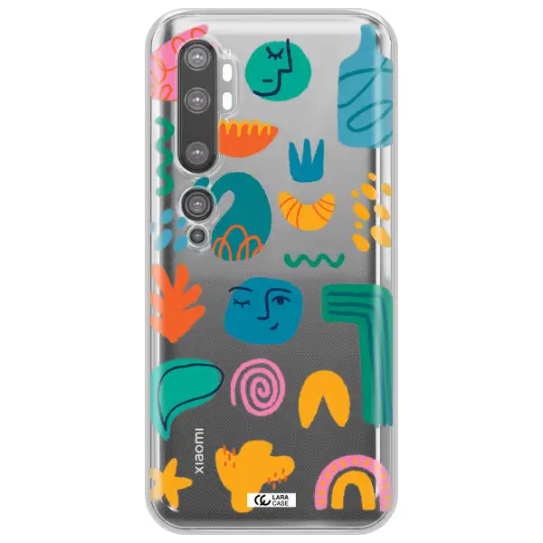 a collection of colorful shapes Xiaomi Mi Note 10 Clear TPU Case