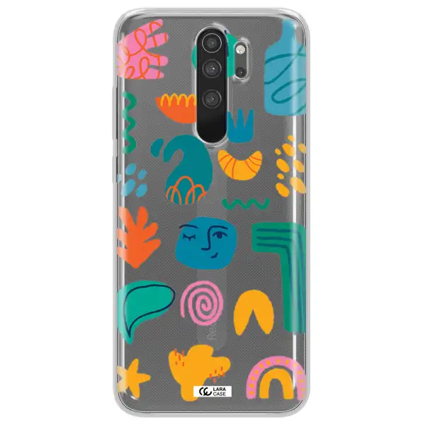 a collection of colorful shapes Xiaomi Note 8 Pro Clear TPU Case