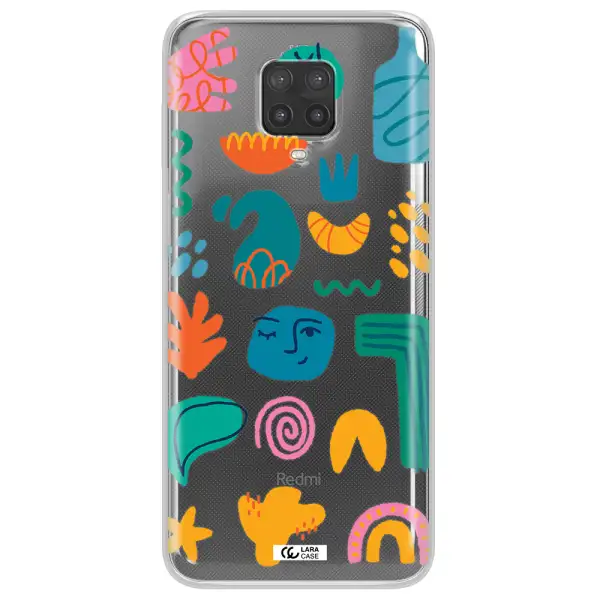 a collection of colorful shapes Xiaomi Note 9 Pro Clear TPU Case