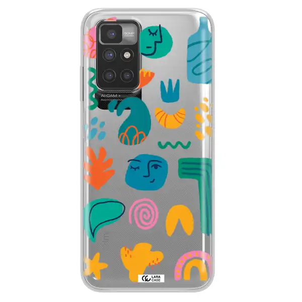 a collection of colorful shapes Xiaomi Redmi 10 Clear TPU Case