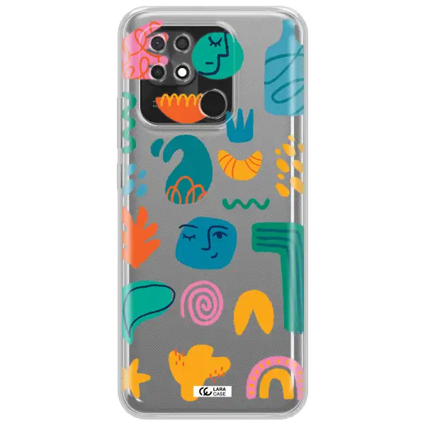 a collection of colorful shapes Xiaomi Redmi 10C Clear TPU Case