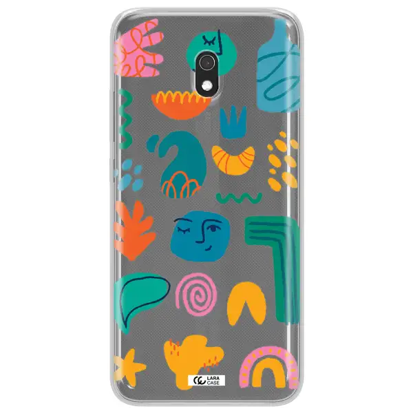 a collection of colorful shapes Xiaomi Redmi 8A Clear TPU Case