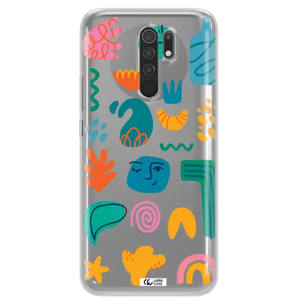 a collection of colorful shapes Xiaomi Redmi 9 Clear TPU Case
