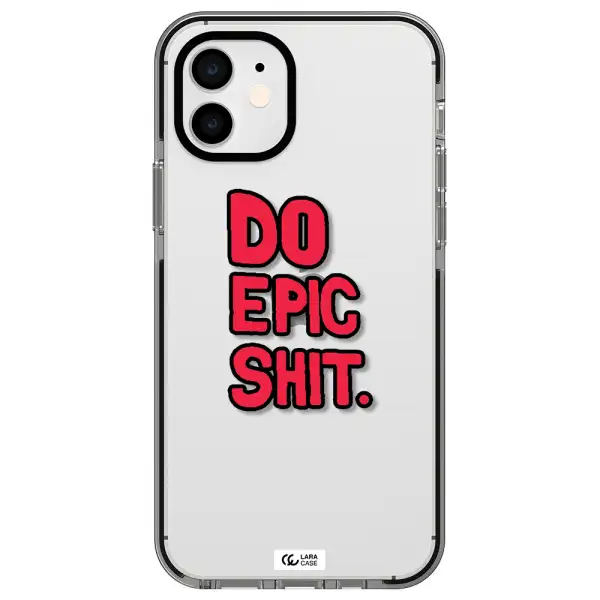 a red and black text Apple iPhone 11 impact black border Case