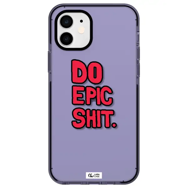 a red and black text Apple iPhone 11 impact Lilac Case