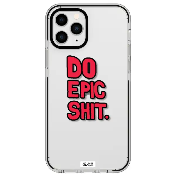 a red and black text Apple iPhone 11 pro impact black border Case