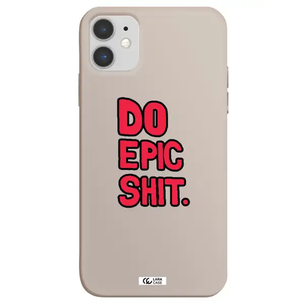 a red and black text Apple iPhone 11 Silicone Stone Case