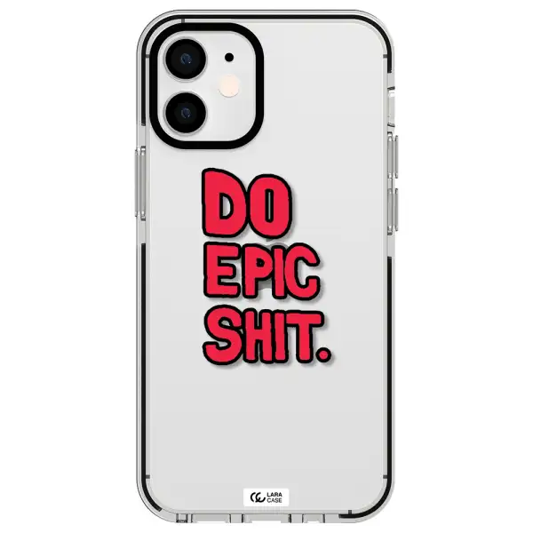 a red and black text Apple iPhone 12 mini impact black border Case