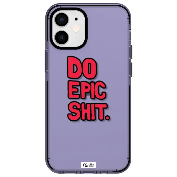 a red and black text Apple iPhone 12 mini impact Lilac Case