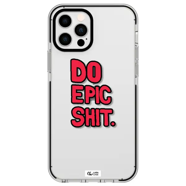 a red and black text Apple iPhone 12 pro impact black border Case