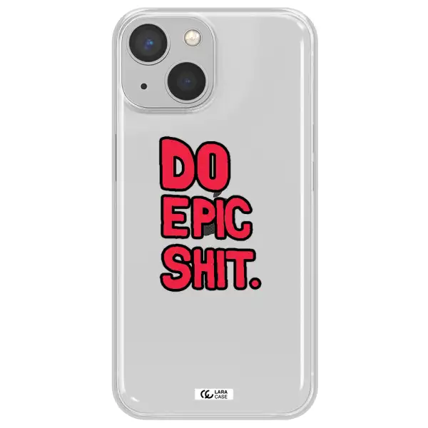 a red and black text Apple iPhone 13 Clear TPU Case