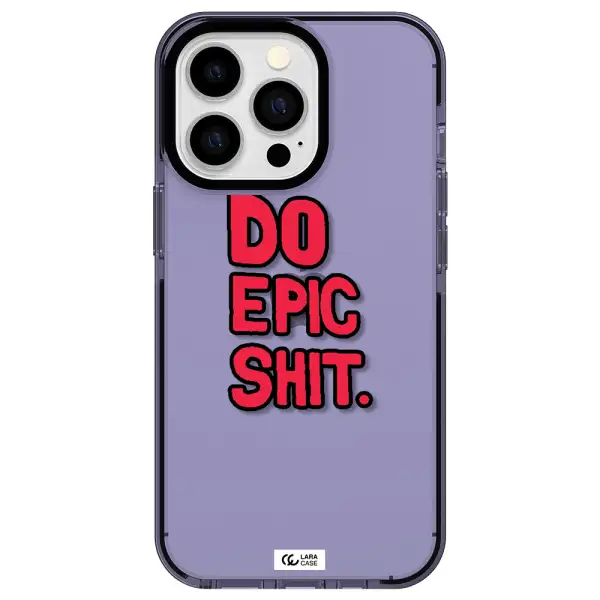 a red and black text Apple iPhone 13 Pro impact Lilac Case