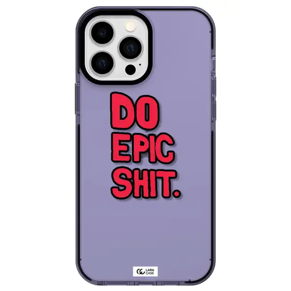 a red and black text Apple iPhone 13 Pro Max impact Lilac Case