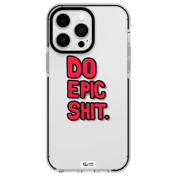 a red and black text Apple iPhone 14 pro max impact black border Case