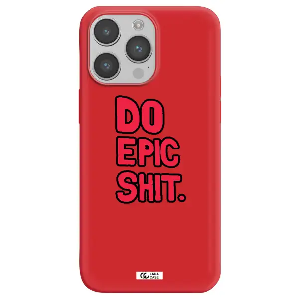 a red and black text Apple iPhone 14 pro max Silicone Imperial Red Case