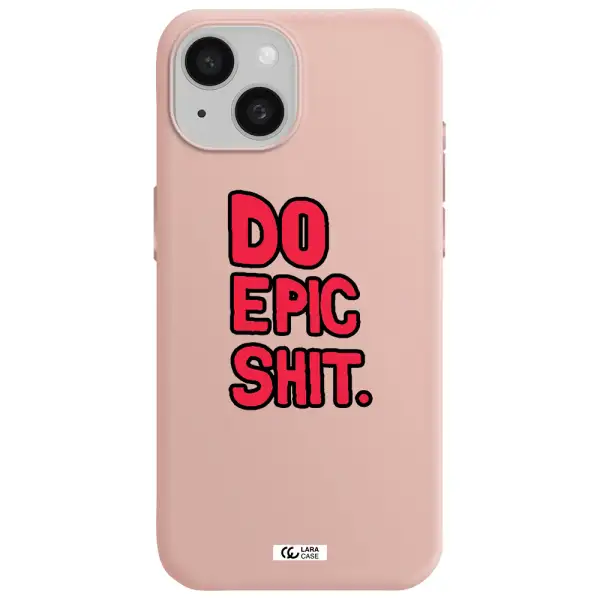 A Red And Black Text Apple Iphone 15 Silicone Pastel Pink Case