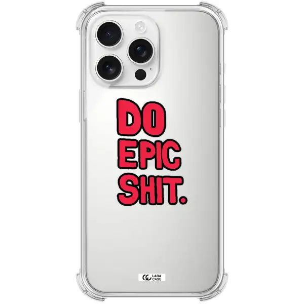 A Red And Black Text Apple Iphone 16 Pro Max Clear Pc Case