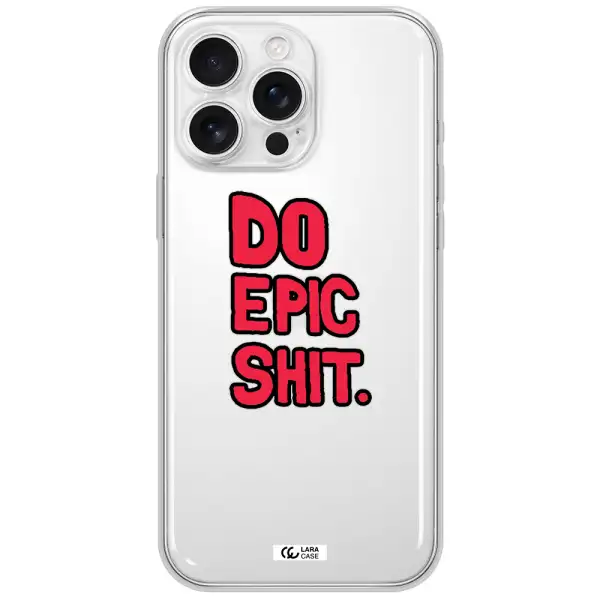 A Red And Black Text Apple Iphone 16 Pro Max Clear Tpu Case