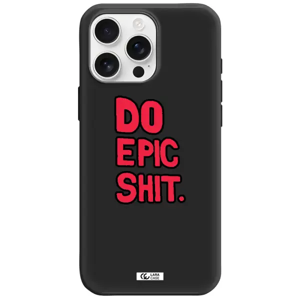 A Red And Black Text Apple Iphone 16 Pro Max Silicone Black Case