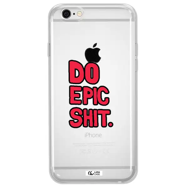 a red and black text Apple iPhone 6 Clear TPU Case