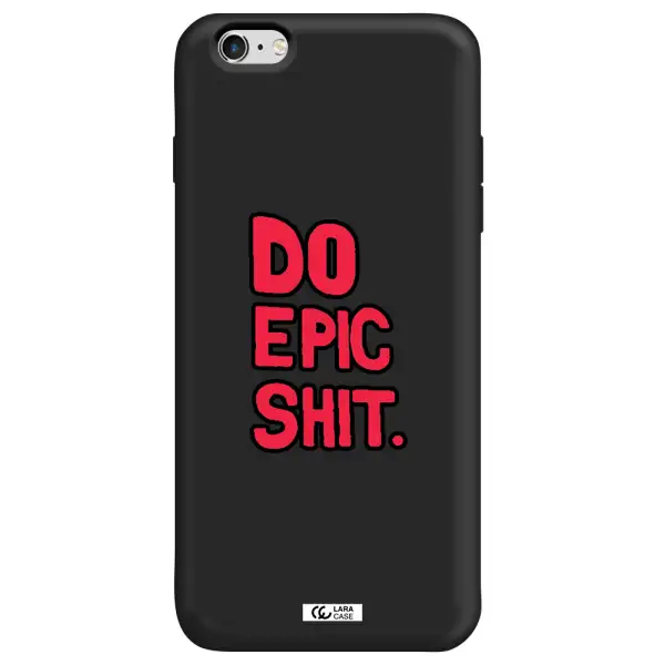 a red and black text Apple iPhone 6 s plus Silicone black Case