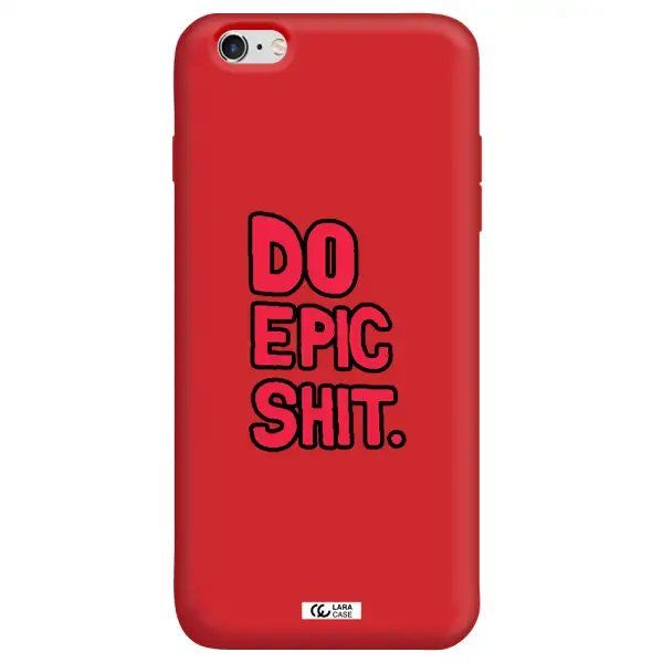 a red and black text Apple iPhone 6 s plus Silicone Imperial Red Case