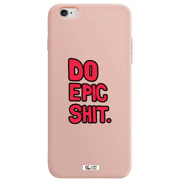 a red and black text Apple iPhone 6 s plus Silicone pastel pink Case