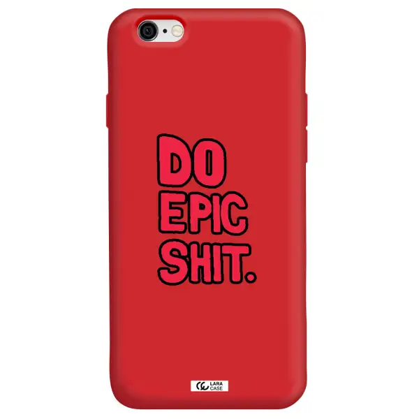 a red and black text Apple iPhone 6 Silicone Imperial Red Case