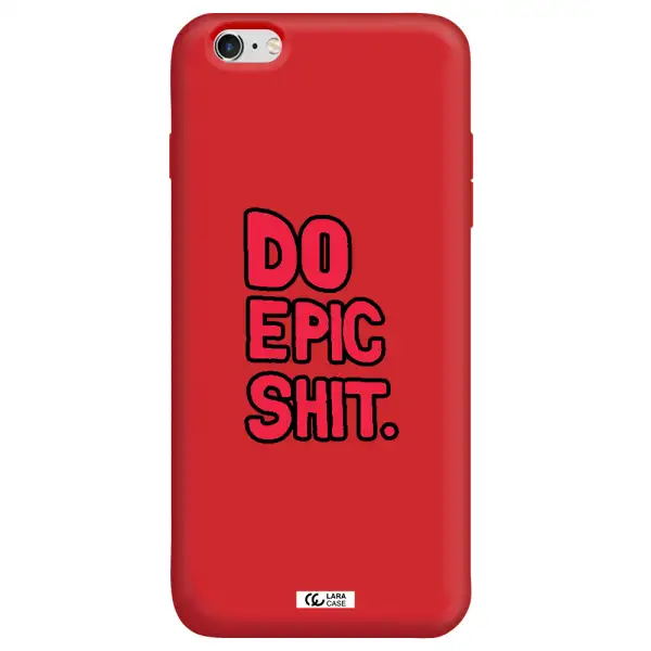 a red and black text Apple iPhone 6S Silicone Imperial Red Case