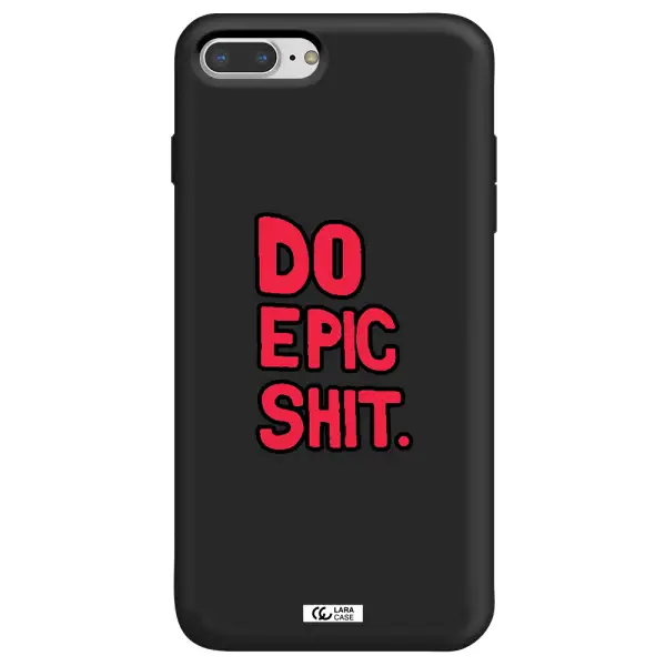 a red and black text Apple iPhone 7 plus Silicone black Case