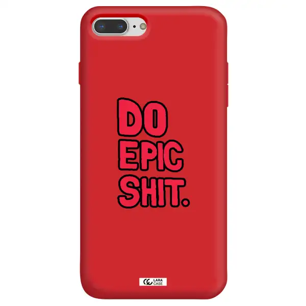 a red and black text Apple iPhone 7 plus Silicone Imperial Red Case