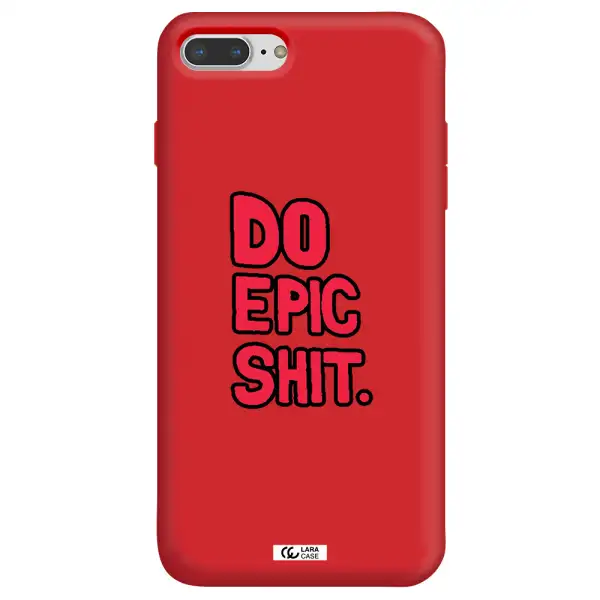 a red and black text Apple iPhone 8 plus Silicone Imperial Red Case