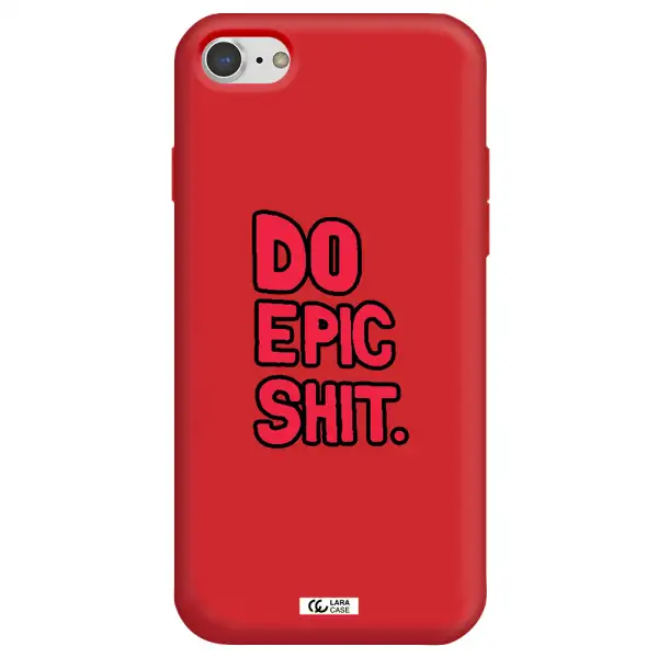 a red and black text Apple iPhone 8 Silicone Imperial Red Case