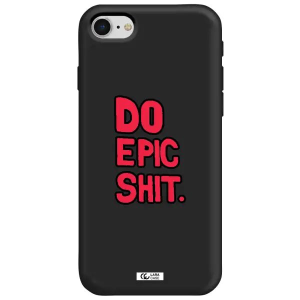 a red and black text Apple iPhone se 2020 Silicone black Case
