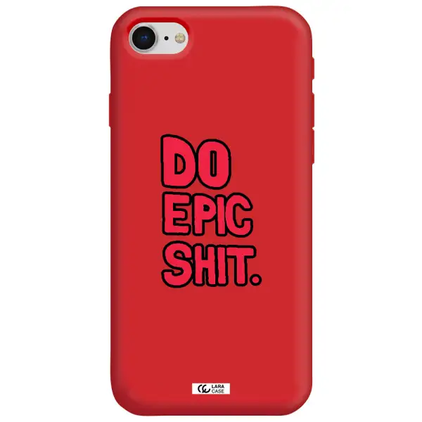 a red and black text Apple iPhone se 2020 Silicone Imperial Red Case