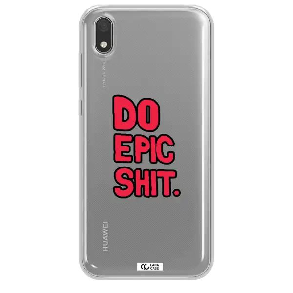 a red and black text Huawei Honor 8S Clear TPU Case