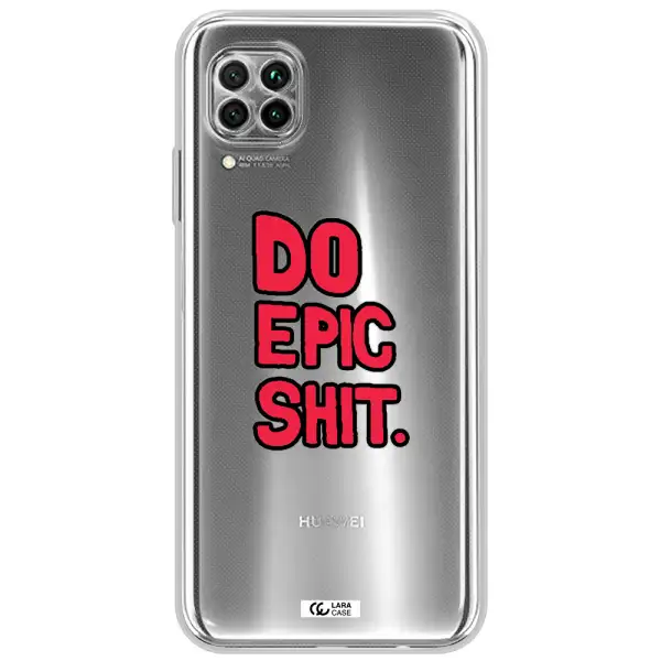 A Red And Black Text Huawei Nova 7I Clear Tpu Case