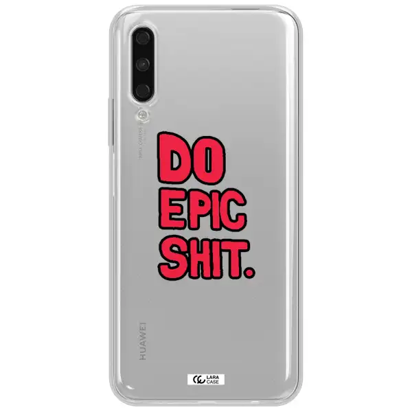 A Red And Black Text Huawei Y9S Clear Tpu Case