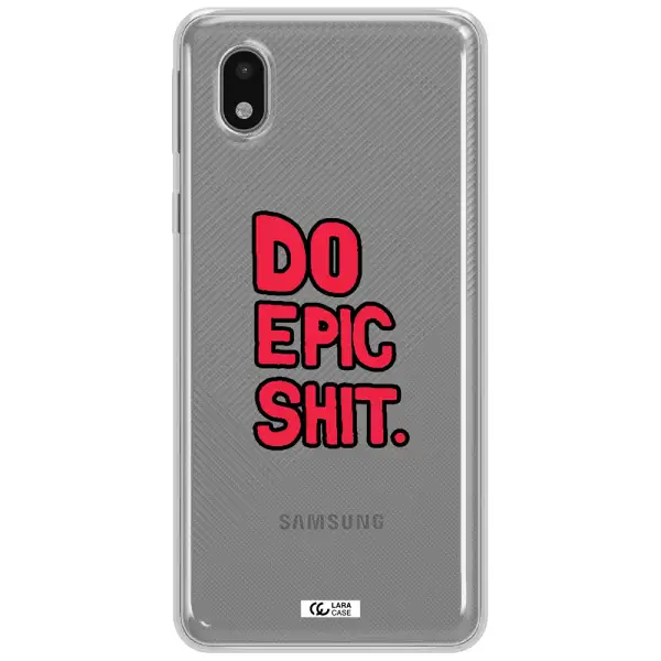 A Red And Black Text Samsung A01 Core Clear Tpu Case