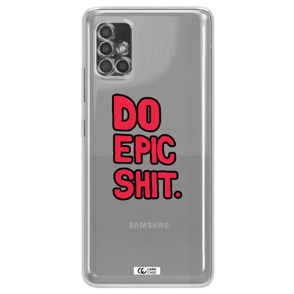 A Red And Black Text Samsung A40S Clear Tpu Case