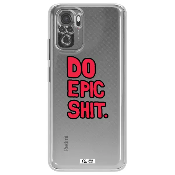 A Red And Black Text Xiaomi Redmi Note 10S Clear Tpu Case