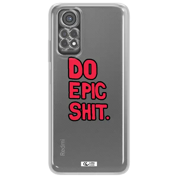 A Red And Black Text Xiaomi Redmi Note 11S Clear Tpu Case