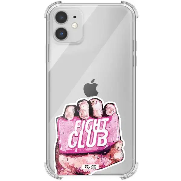 a hand holding a pink bag Apple iPhone 11 Clear PC Case