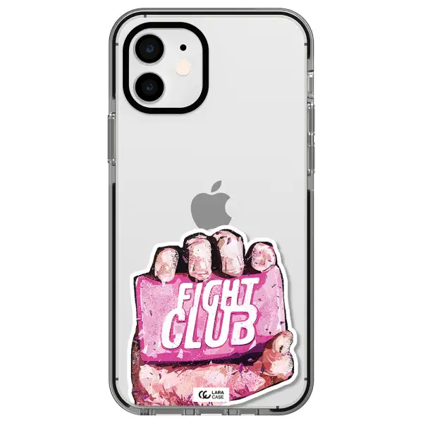 a hand holding a pink bag Apple iPhone 11 impact black border Case