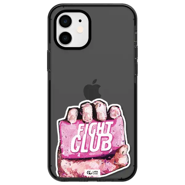 a hand holding a pink bag Apple iPhone 11 impact Smoke Black Case