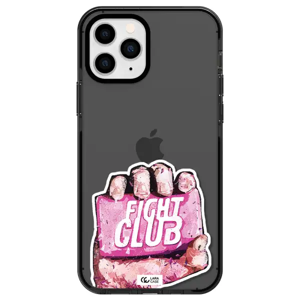 a hand holding a pink bag Apple iPhone 11 pro impact Smoke Black Case